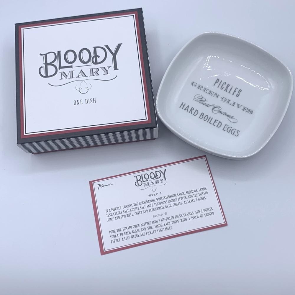 Rosanna Bloody Mary Bar Dish Square Footed in Gift Box 5 x 5”